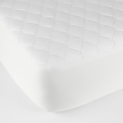 Fitted Mattress Pad, Quilted 4 oz Fill, T160 50/50 Blend, Queen 60x80, White